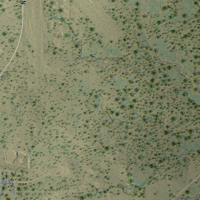 Second close-up of the map of Llano, Texas print showing more streets and buildings