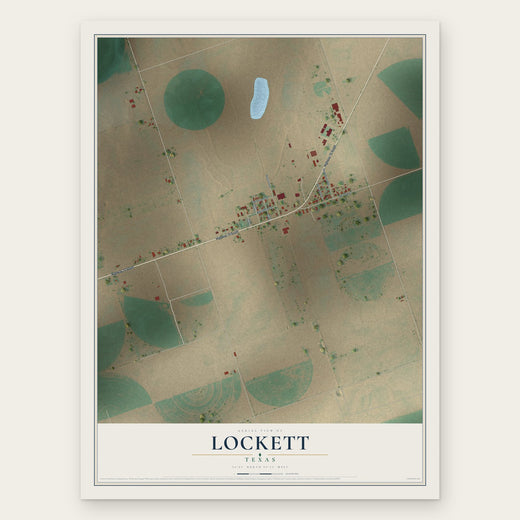 Lockett, Texas map print, the full design