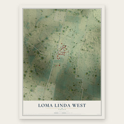 Loma Linda West, Texas map print, the full design