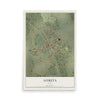 Map of Lometa, Texas, 12 x 18 inch unframed archival matte print