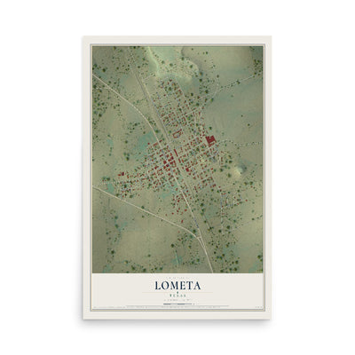 Map of Lometa, Texas, 12 x 18 inch unframed archival matte print