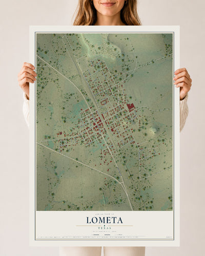 Map of Lometa, Texas, 24 x 36 inch unframed archival matte print