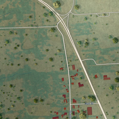 Second close-up of the map of Lone Oak, Texas print showing more streets and buildings