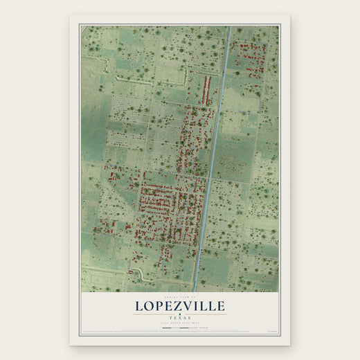 Lopezville, Texas map print, the full design