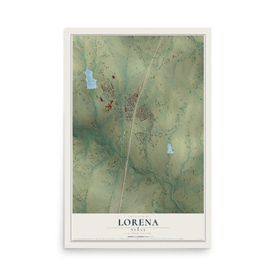 Map of Lorena, Texas, 12 x 18 inch unframed archival matte print