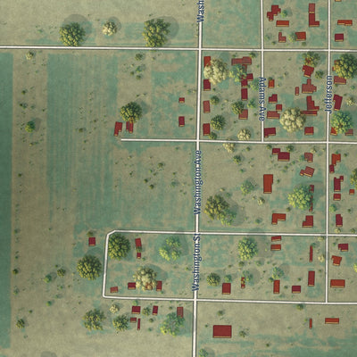 Second close-up of the map of Lorenzo, Texas print showing more streets and buildings