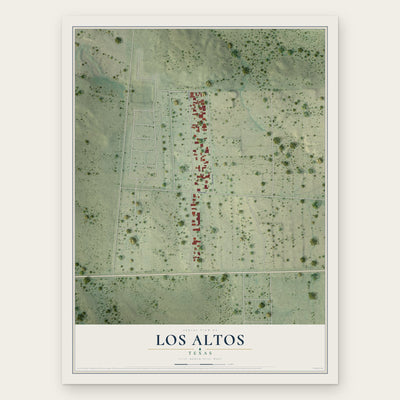 Los Altos, Texas map print, the full design