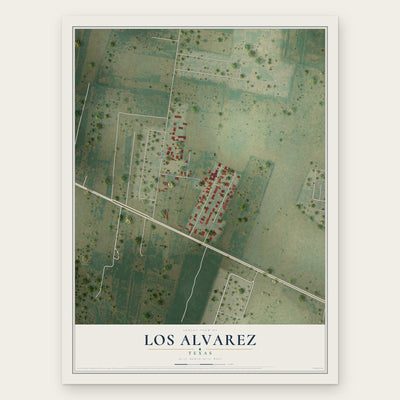 Los Alvarez, Texas map print, the full design