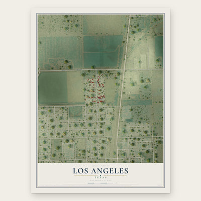 Los Angeles, Texas map print, the full design