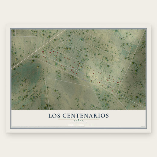 Los Centenarios, Texas map print, the full design