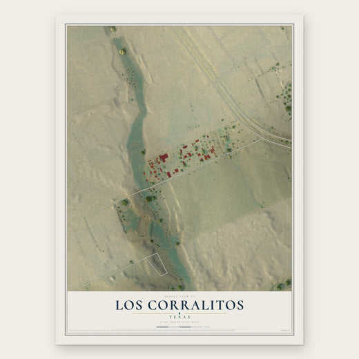 Los Corralitos, Texas map print, the full design