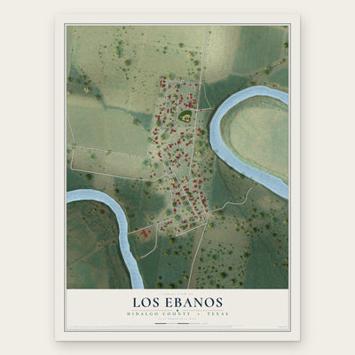 Los Ebanos, Hidalgo County, Texas map print, the full design