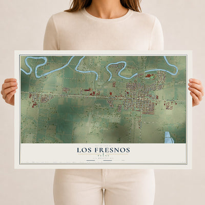 Map of Los Fresnos, Texas, 12 x 18 inch unframed archival matte print