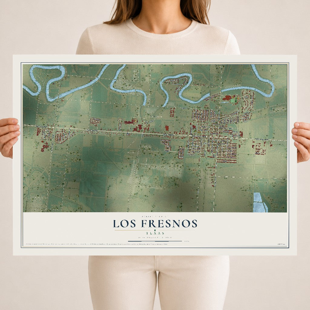 Map of Los Fresnos, Texas, 18 x 24 inch unframed archival matte print