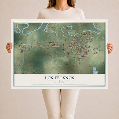 Map of Los Fresnos, Texas, 24 x 36 inch unframed archival matte print