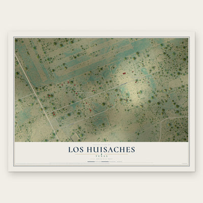 Los Huisaches, Texas map print, the full design