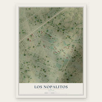 Los Nopalitos, Texas map print, the full design