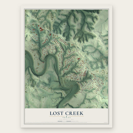 Lost Creek, Texas map print, the full design