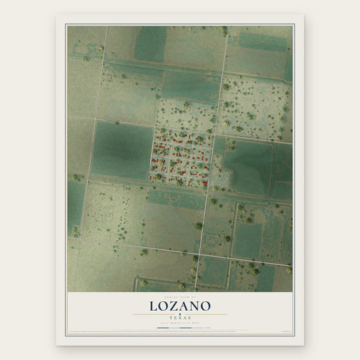 Lozano, Texas map print, the full design