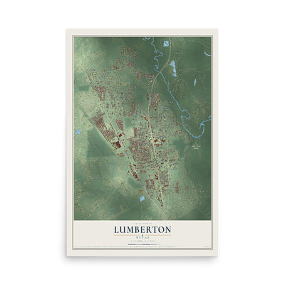 Map of Lumberton, Texas, 12 x 18 inch unframed archival matte print