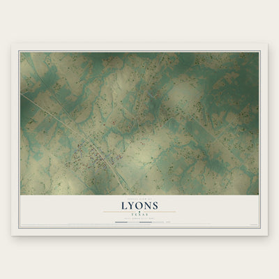Lyons, Texas map print, the full design
