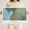 Map of Mabank, Texas, 12 x 18 inch unframed archival matte print