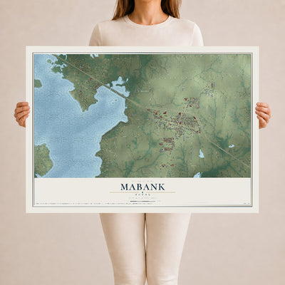 Map of Mabank, Texas, 24 x 36 inch unframed archival matte print