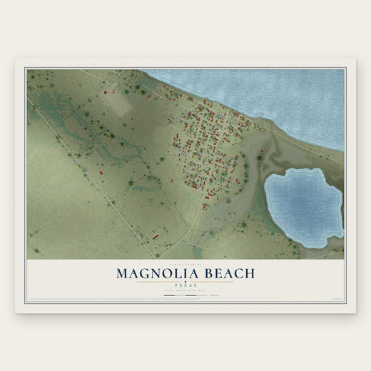 Magnolia Beach, Texas map print, the full design