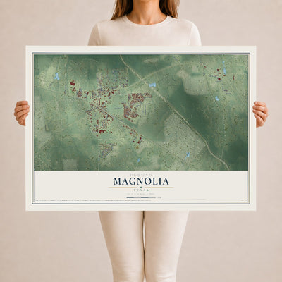 Map of Magnolia, Texas, 24 x 36 inch unframed archival matte print