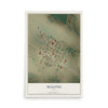 Map of Malone, Texas, 12 x 18 inch unframed archival matte print