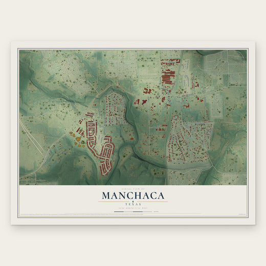 Manchaca, Texas map print, the full design