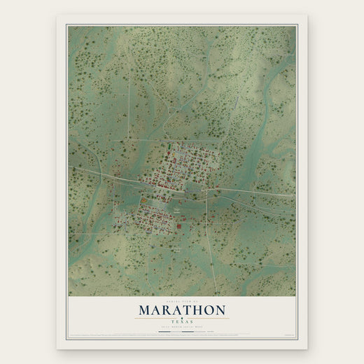 Marathon, Texas map print, the full design