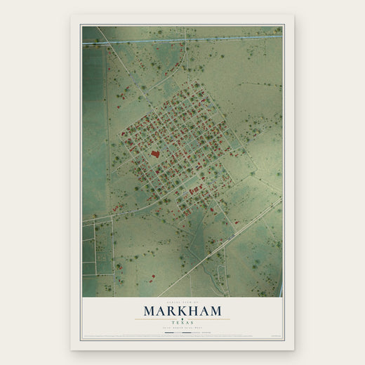 Markham, Texas map print, the full design
