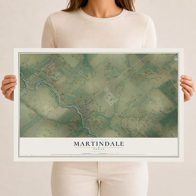 Map of Martindale, Texas, 12 x 18 inch unframed archival matte print