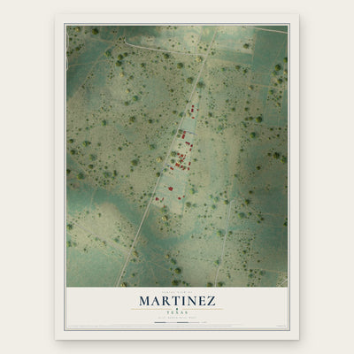 Martinez, Texas map print, the full design