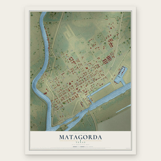 Matagorda, Texas map print, the full design