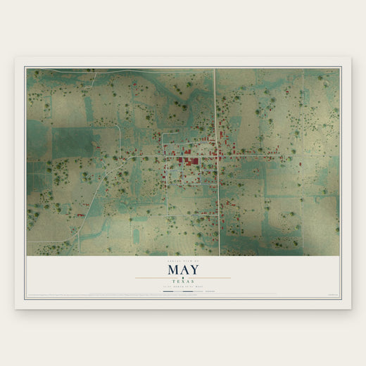 May, Texas map print, the full design