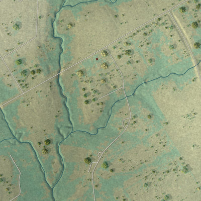 Second close-up of the map of Maypearl, Texas print showing more streets and buildings