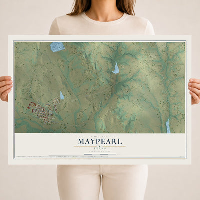 Map of Maypearl, Texas, 18 x 24 inch unframed archival matte print