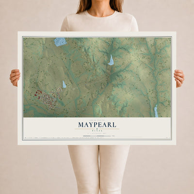 Map of Maypearl, Texas, 24 x 36 inch unframed archival matte print