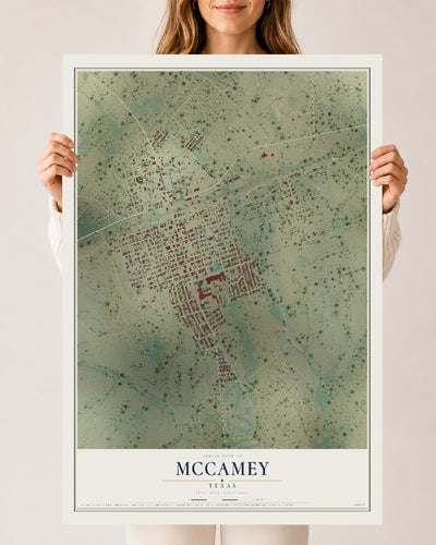 Map of McCamey, Texas, 24 x 36 inch unframed archival matte print