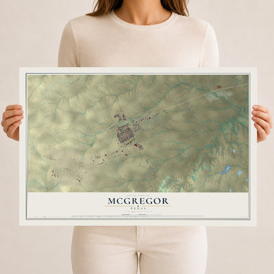 Map of McGregor, Texas, 12 x 18 inch unframed archival matte print