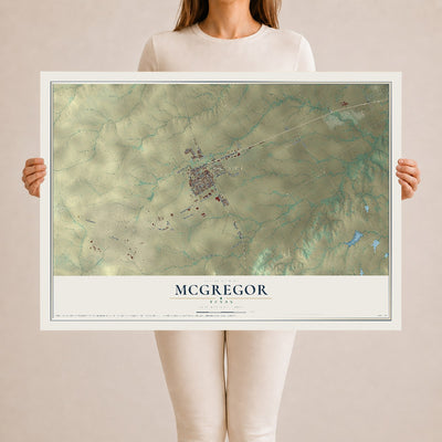 Map of McGregor, Texas, 24 x 36 inch unframed archival matte print