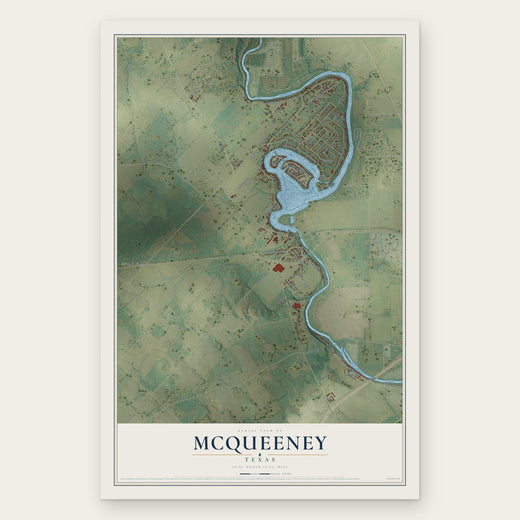 McQueeney, Texas map print, the full design
