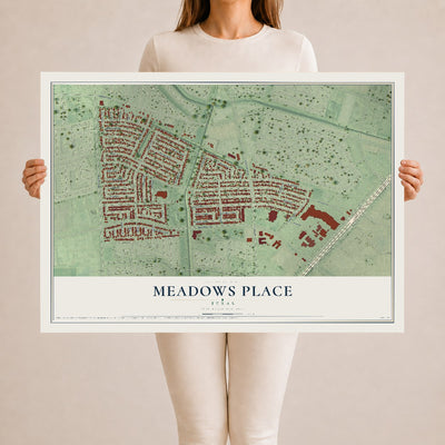Map of Meadows Place, Texas, 24 x 36 inch unframed archival matte print