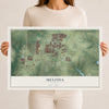 Map of Melissa, Texas, 12 x 18 inch unframed archival matte print