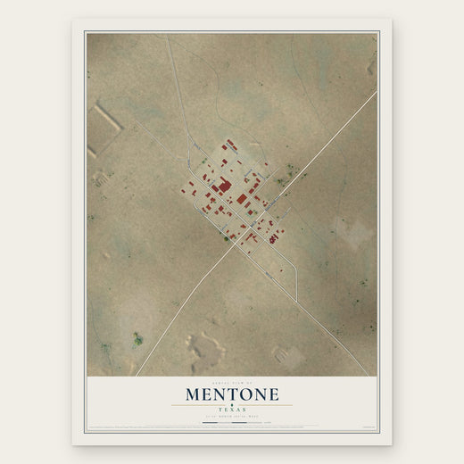 Mentone, Texas map print, the full design