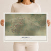 Map of Merkel, Texas, 12 x 18 inch unframed archival matte print