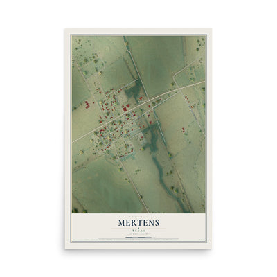 Map of Mertens, Texas, 12 x 18 inch unframed archival matte print