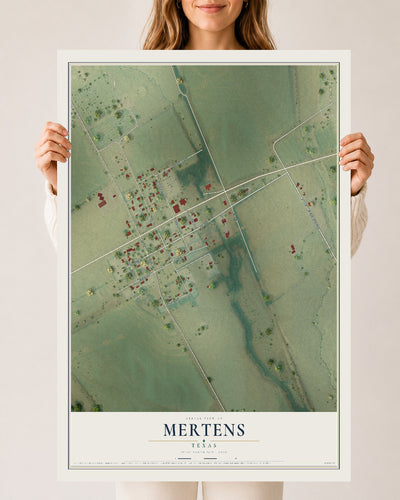 Map of Mertens, Texas, 24 x 36 inch unframed archival matte print